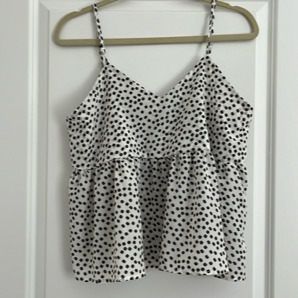 Floral Black and White Top